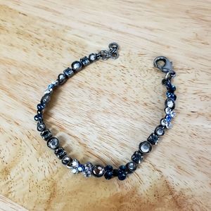 Sorrelli Blue Black Crystals Tennis Bracelet